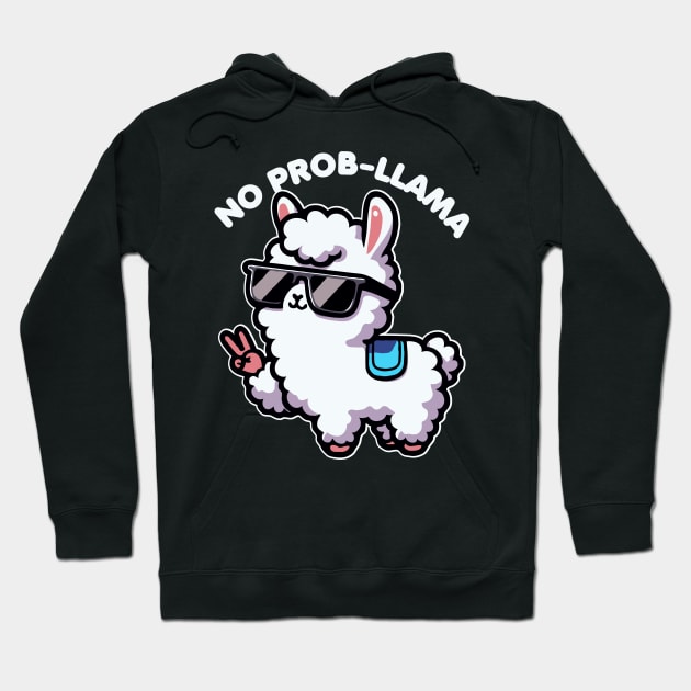 No Probllama Funny Llama Lover Pun Hoodie by valiantbrotha